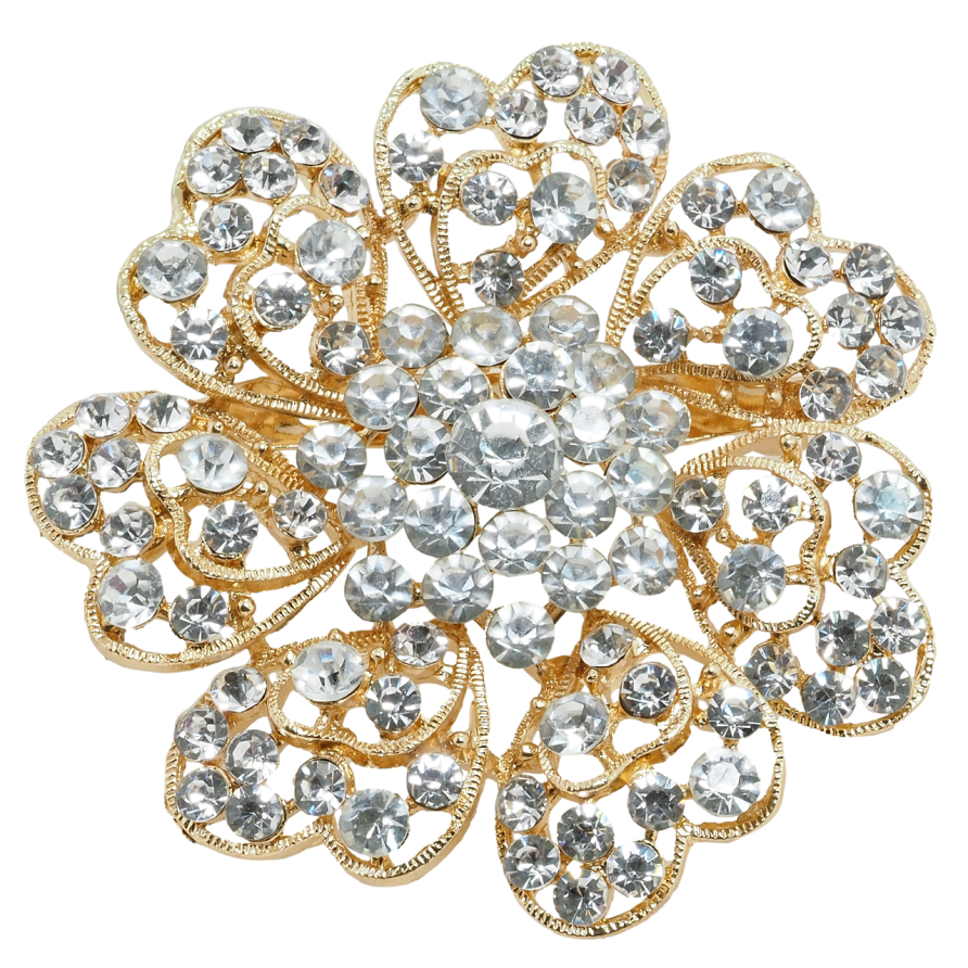 Брошка Квітка зі стразами фото №1 Брошка Квітка зі стразами фото №1