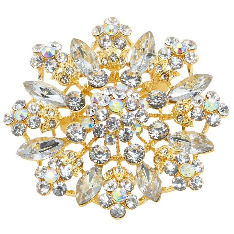 Брошь Цветок с стразами фото №1