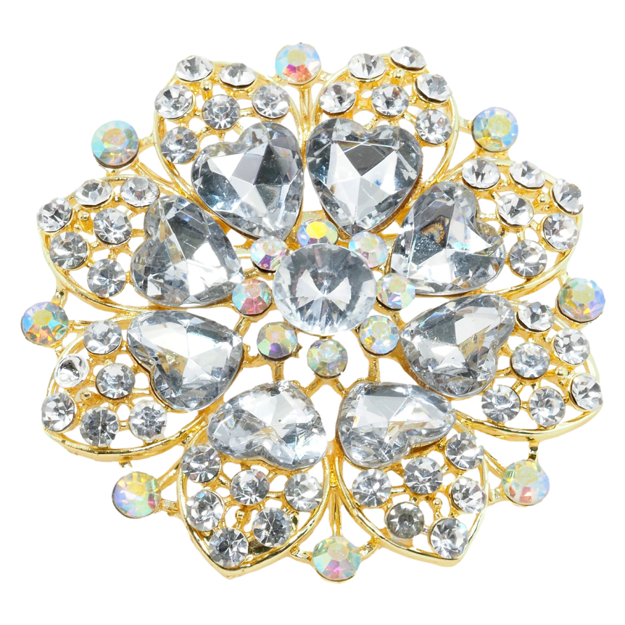 Брошка Квітка зі стразами фото №1 Брошка Квітка зі стразами фото №1