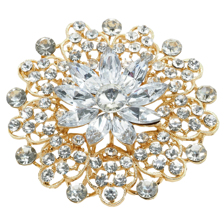 Брошь Цветок с стразами фото №1