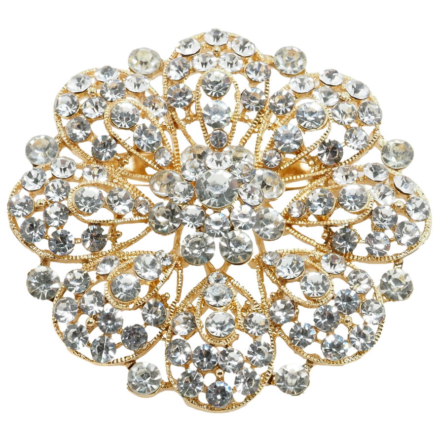 Брошка Квітка зі стразами фото №1 Брошка Квітка зі стразами фото №1