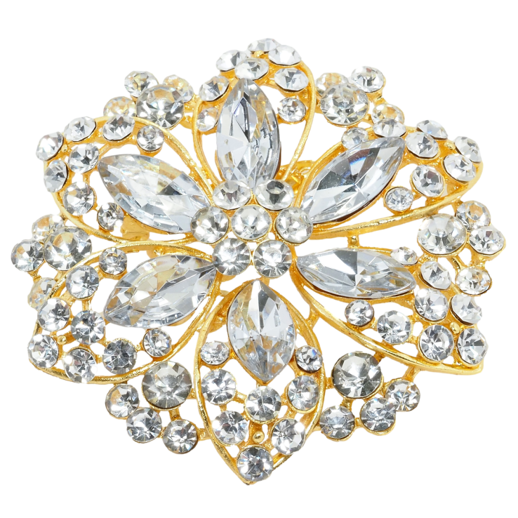 Брошка Декоративна квітка зі стразами фото №7 Брошка Декоративна квітка зі стразами фото №7