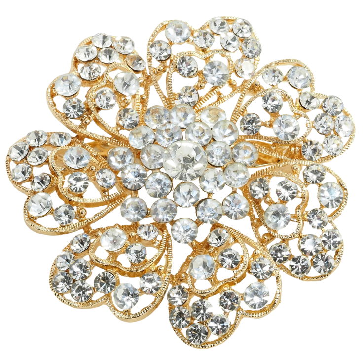 Брошь Декоративный цветок с стразами фото №6 Брошь Декоративный цветок с стразами фото №6