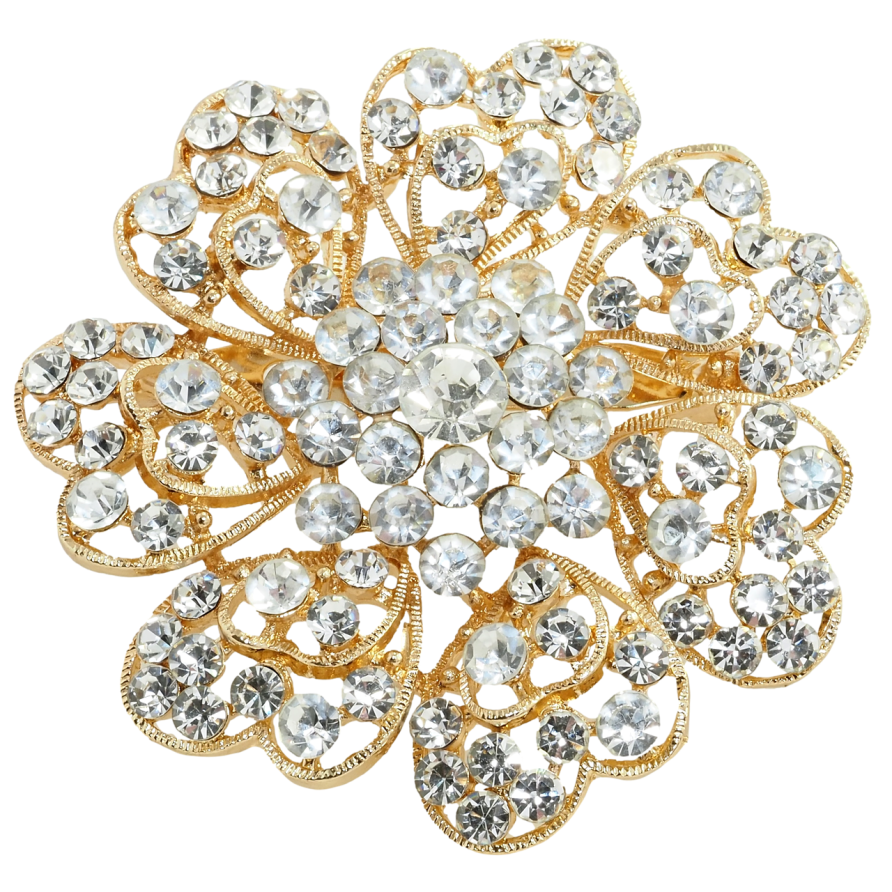 Брошь Декоративный цветок с стразами фото №1 Брошь Декоративный цветок с стразами фото №1