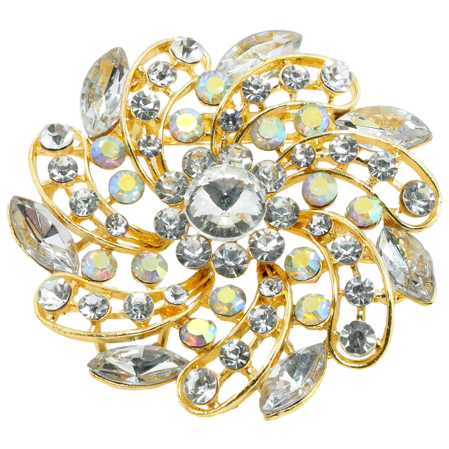 Брошка Квітка зі стразами фото №1 Брошка Квітка зі стразами фото №1