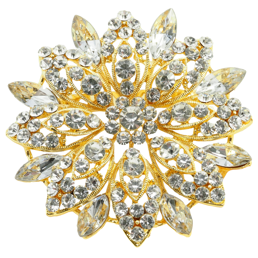 Брошка Квітка зі стразами фото №1 Брошка Квітка зі стразами фото №1