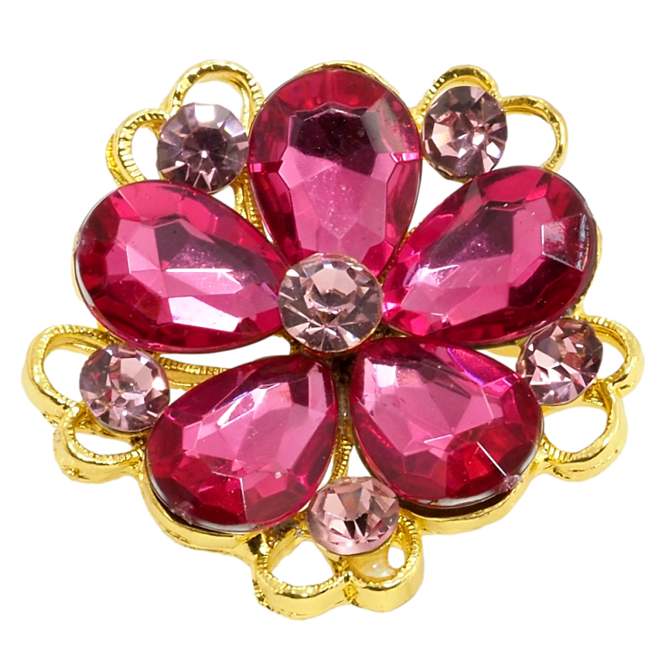 Брошка Квітка з рожевих кристалів фото №23 Брошка Квітка з рожевих кристалів фото №23