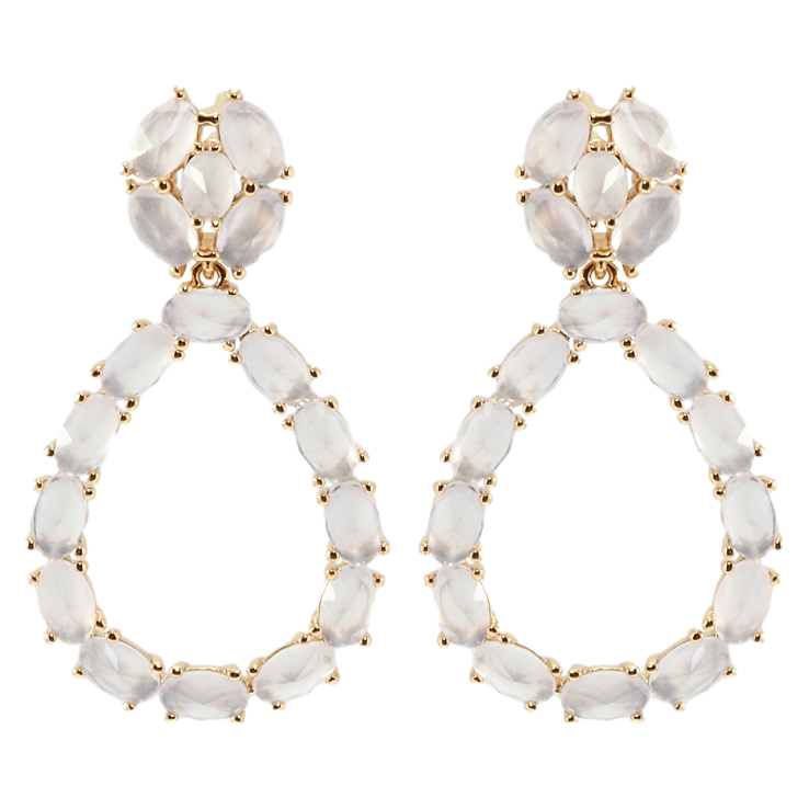 Сережки Xuping Позолота 18K пусети Крапельки з димчато-рожевими фіанітами фото №4