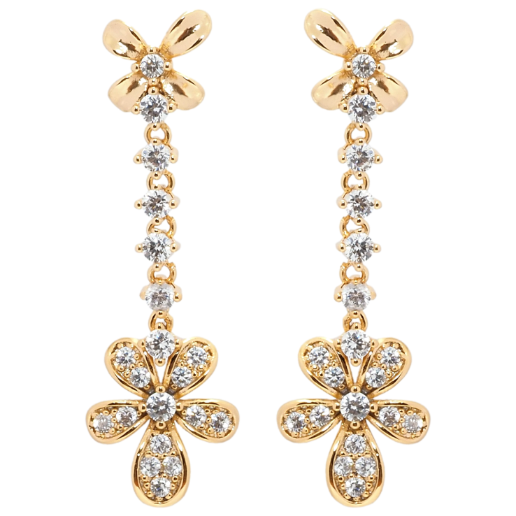 Серьги Xuping Позолота 18K пусеты Цветочные подвески фото №20 Серьги Xuping Позолота 18K пусеты Цветочные подвески фото №20