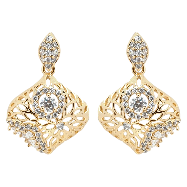 Сережки Xuping Позолота 18K пусети Декоративні підвіски з цирконієм фото №14
