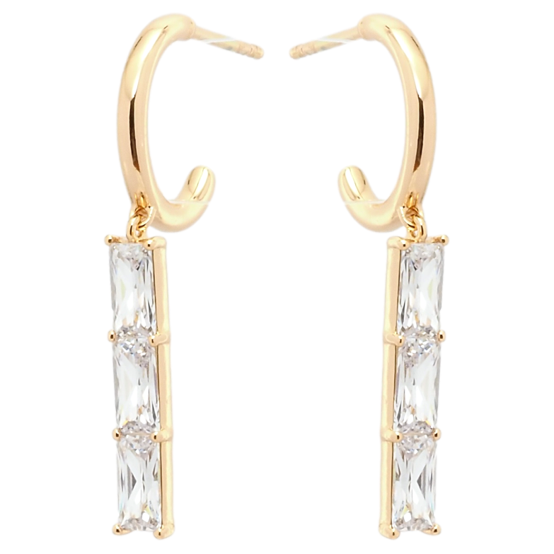 Сережки Xuping Позолота 18K пусети Підвіски з фіанітів на дужках фото №1 Сережки Xuping Позолота 18K пусети Підвіски з фіанітів на дужках фото №1