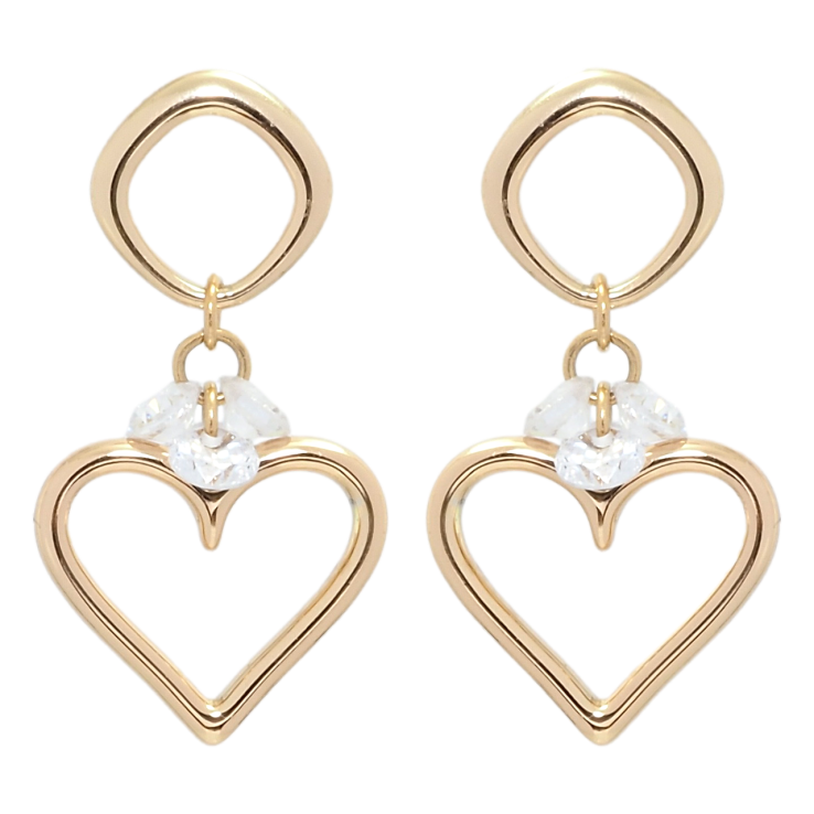 Сережки Xuping Позолота 18K пусети Романтичні підвіски з фіанітами фото №15