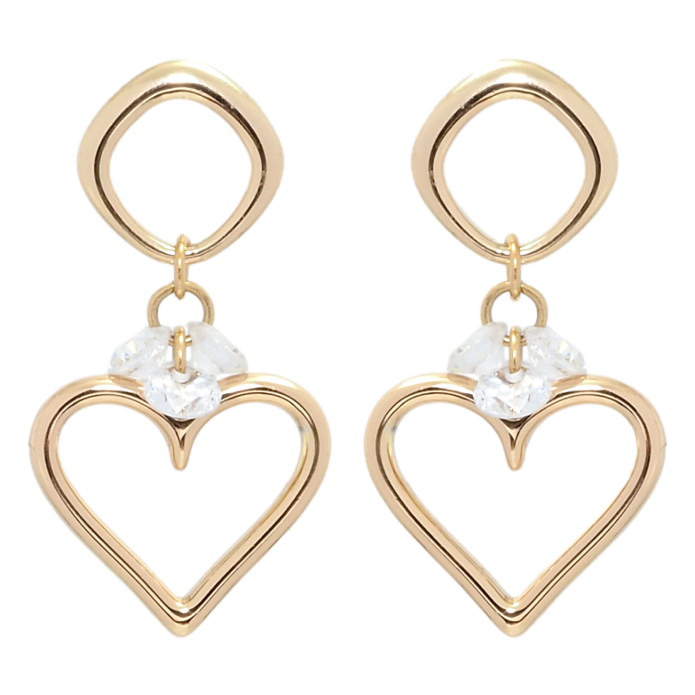 Сережки Xuping Позолота 18K пусети Романтичні підвіски з фіанітами фото №1