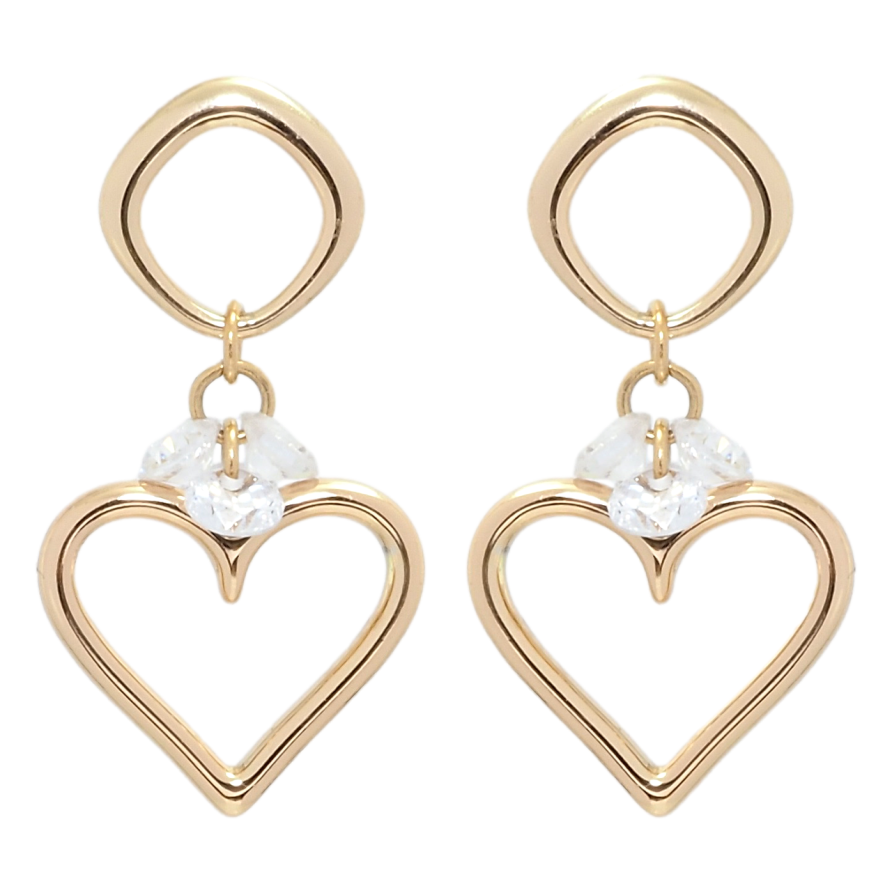 Сережки Xuping Позолота 18K пусети Романтичні підвіски з фіанітами фото №1