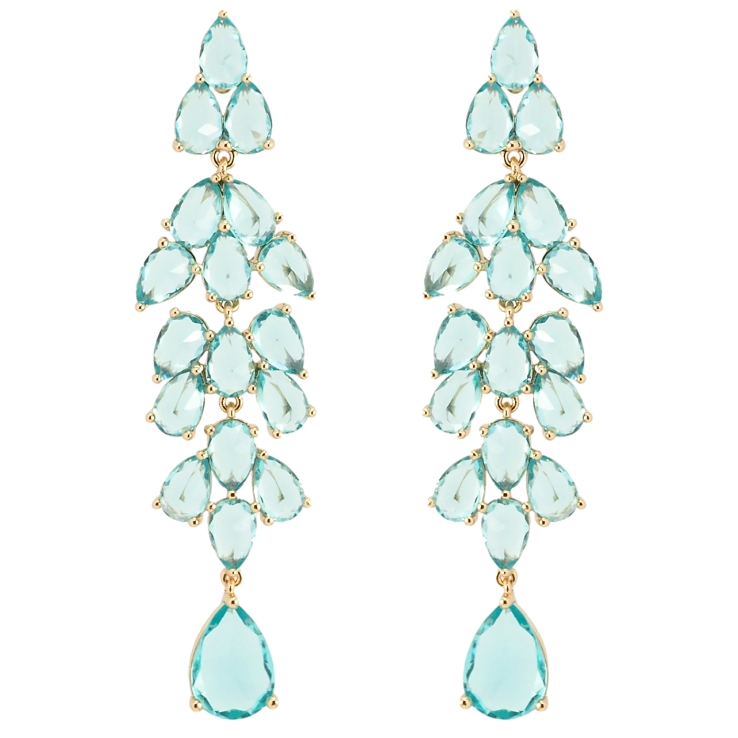 Серьги Xuping Позолота 18K пусеты Элегантные подвески из бирюзовых фианитов фото №18 Серьги Xuping Позолота 18K пусеты Элегантные подвески из бирюзовых фианитов фото №18