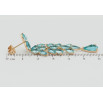 Серьги Xuping Позолота 18K пусеты Элегантные подвески из бирюзовых фианитов фото №2 Серьги Xuping Позолота 18K пусеты Элегантные подвески из бирюзовых фианитов фото №2