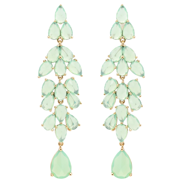 Серьги Xuping Позолота 18K пусеты Элегантные подвески из салатовых фианитов фото №16 Серьги Xuping Позолота 18K пусеты Элегантные подвески из салатовых фианитов фото №16