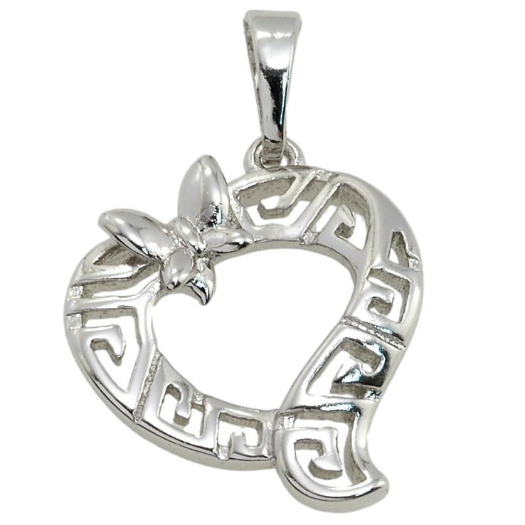 Кулон Xuping Родій Серце з метеликом для ланцюжка до 5мм фото №8