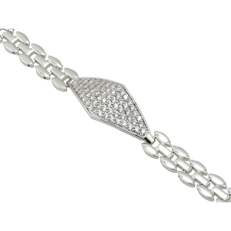 Браслет Xuping Родий Вставка ромб с инкрустацией цирконием размер 17см х 9мм фото №1