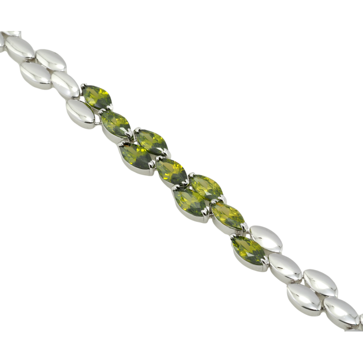 Браслет Xuping Родий Оливковые фианиты размер 19см х 10мм фото №9 Браслет Xuping Родий Оливковые фианиты размер 19см х 10мм фото №9