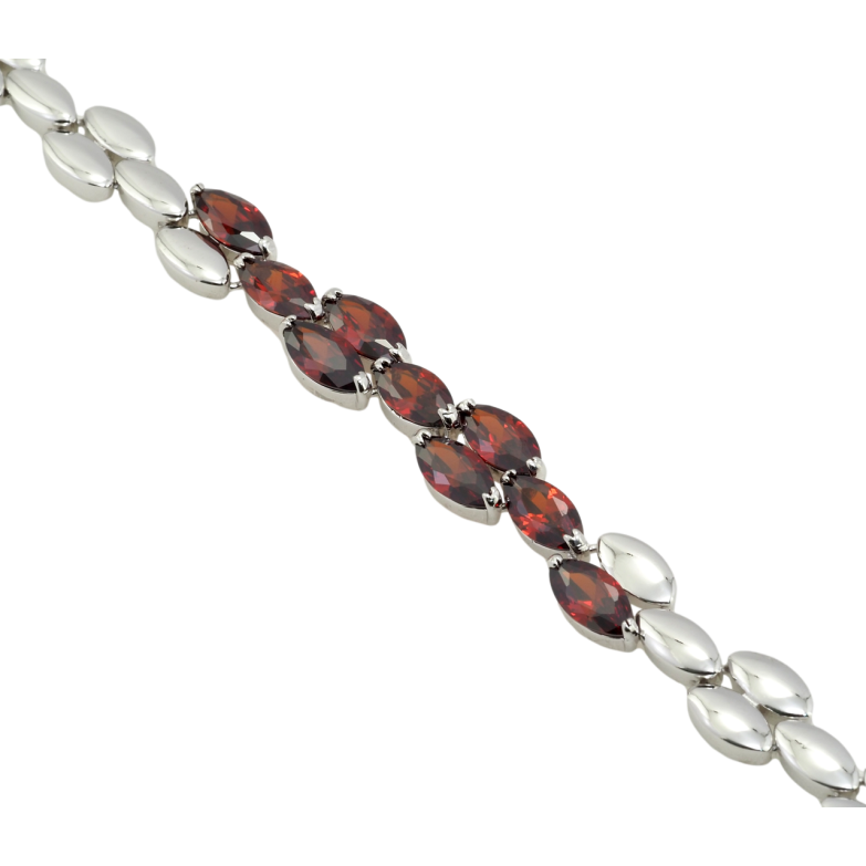 Браслет Xuping Родий Красные фианиты размер 19см х 10мм фото №1 Браслет Xuping Родий Красные фианиты размер 19см х 10мм фото №1