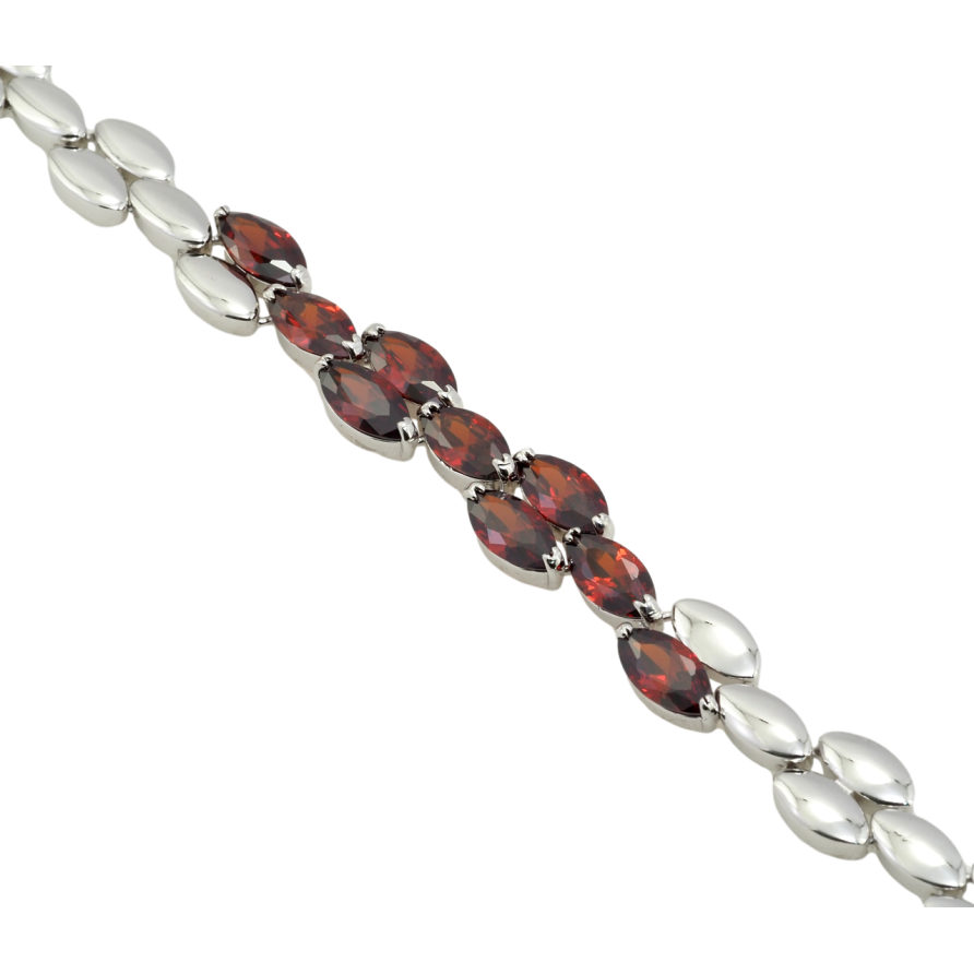 Браслет Xuping Родий Красные фианиты размер 19см х 10мм фото №1 Браслет Xuping Родий Красные фианиты размер 19см х 10мм фото №1