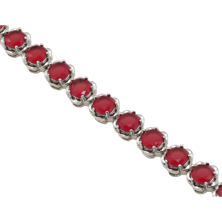 Браслет Xuping Родий Дорожка цветочков с красными фианитами размер с доп.замком 17.5,19.5см х 8мм фото №15 Браслет Xuping Родий Дорожка цветочков с красными фианитами размер с доп.замком 17.5,19.5см х 8мм фото №15