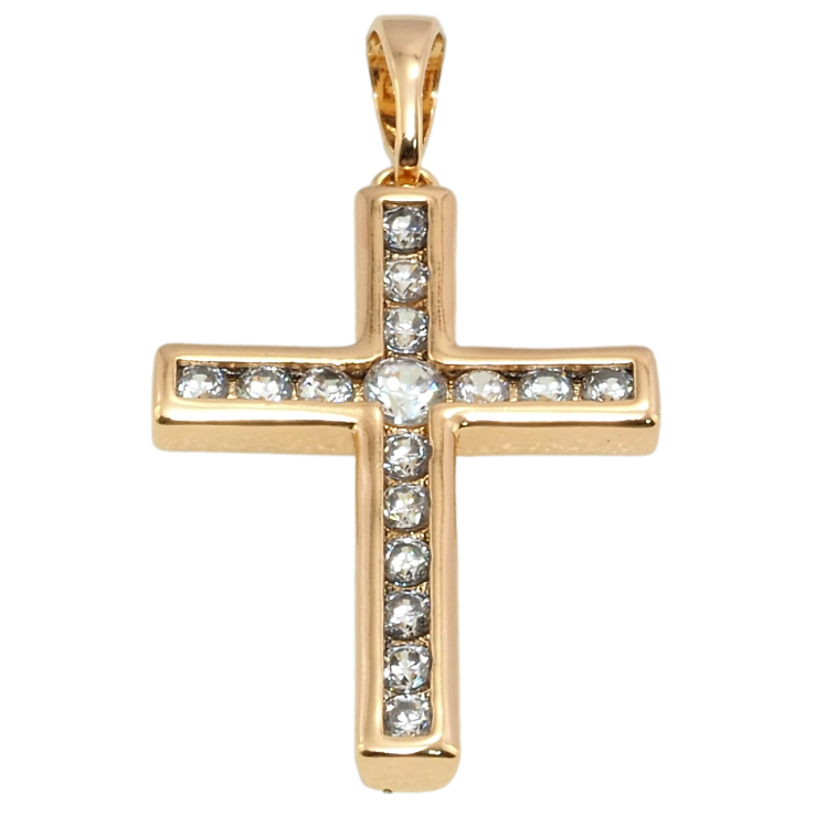 Кулон Xuping Позолота 18K Крест с цирконием для цепочки до 5мм фото №23 Кулон Xuping Позолота 18K Крест с цирконием для цепочки до 5мм фото №23