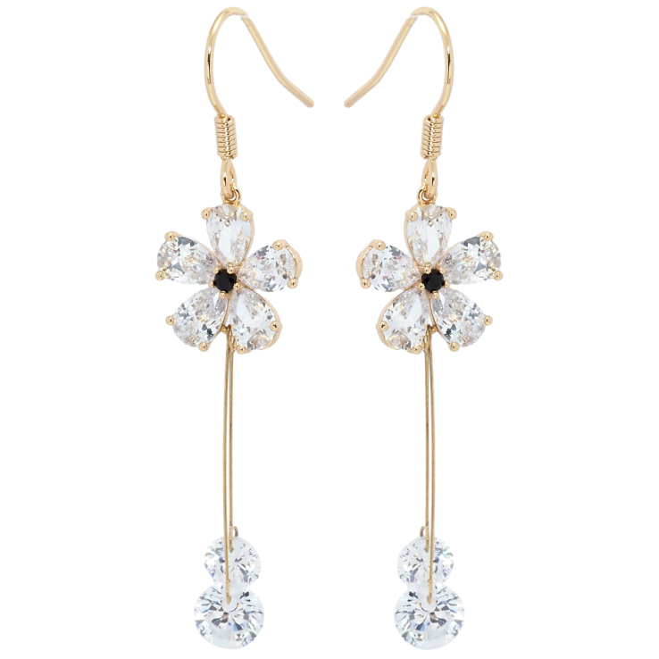 Серьги Xuping Позолота 18K французский замок Кристальные цветочки фото №13 Серьги Xuping Позолота 18K французский замок Кристальные цветочки фото №13