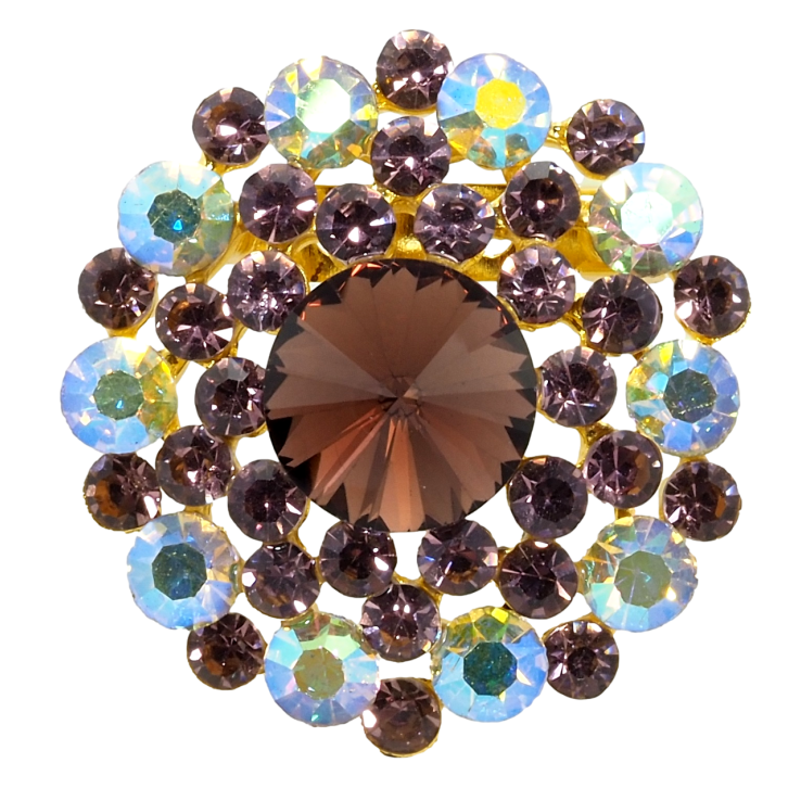 Брошь Цветок с бордовыми и радужными стразами фото №12 Брошь Цветок с бордовыми и радужными стразами фото №12