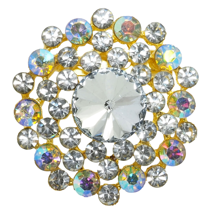 Брошка Квітка з білими та райдужними стразами фото №25 Брошка Квітка з білими та райдужними стразами фото №25