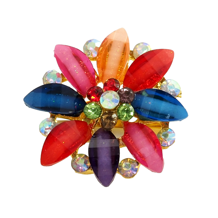 Брошка Квітка з різнокольоровими стразами фото №15 Брошка Квітка з різнокольоровими стразами фото №15