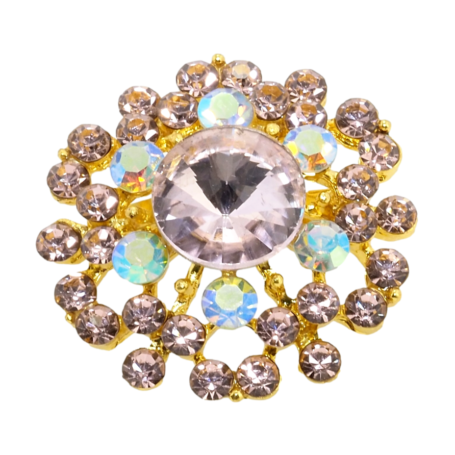 Брошь Цветок с розовыми стразами фото №1 Брошь Цветок с розовыми стразами фото №1