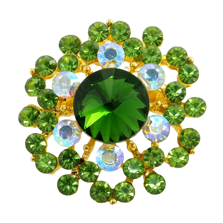 Брошка Квітка із зеленими стразами фото №19 Брошка Квітка із зеленими стразами фото №19
