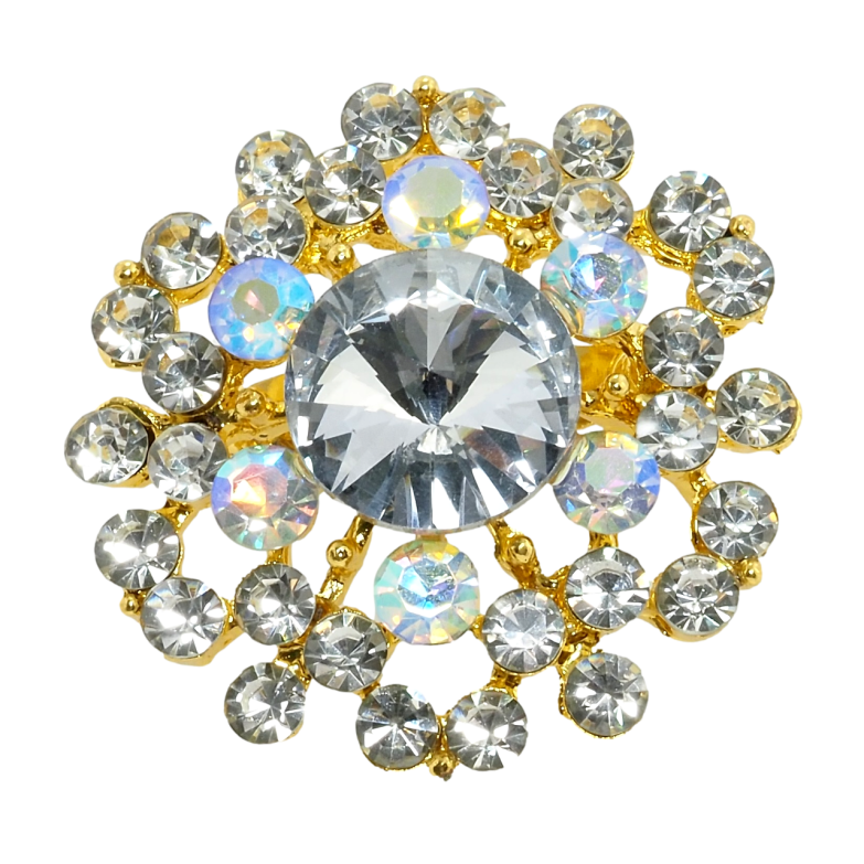 Брошка Квітка зі стразами фото №1 Брошка Квітка зі стразами фото №1