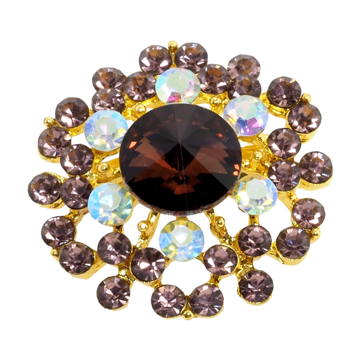 Брошка Квітка з бордовими стразами фото №21 Брошка Квітка з бордовими стразами фото №21