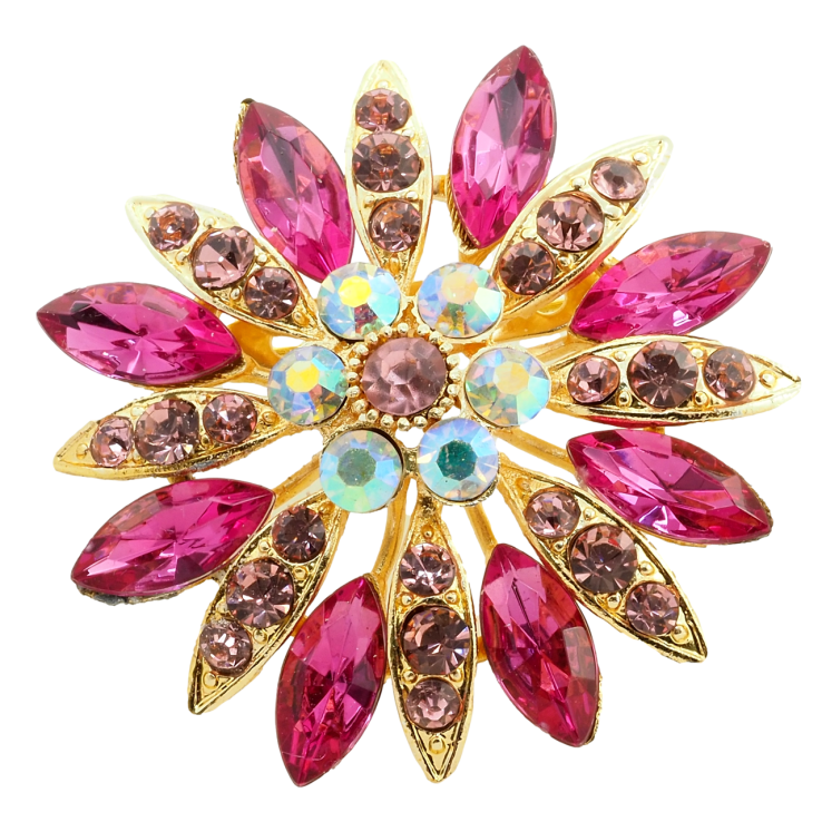 Брошь Цветок с розовыми стразами фото №18 Брошь Цветок с розовыми стразами фото №18