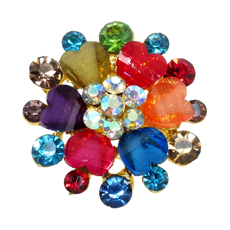 Брошка Квітка з різнокольоровими стразами фото №20 Брошка Квітка з різнокольоровими стразами фото №20