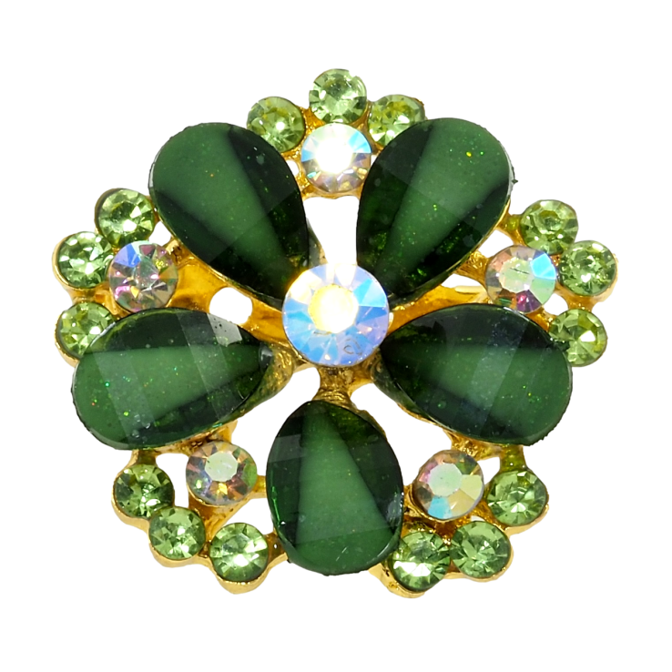 Брошка Квітка із зеленими стразами фото №16 Брошка Квітка із зеленими стразами фото №16