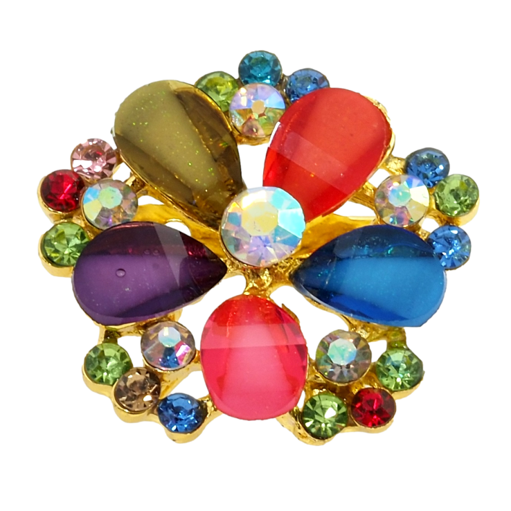 Брошка Квітка з різнокольоровими стразами фото №17 Брошка Квітка з різнокольоровими стразами фото №17