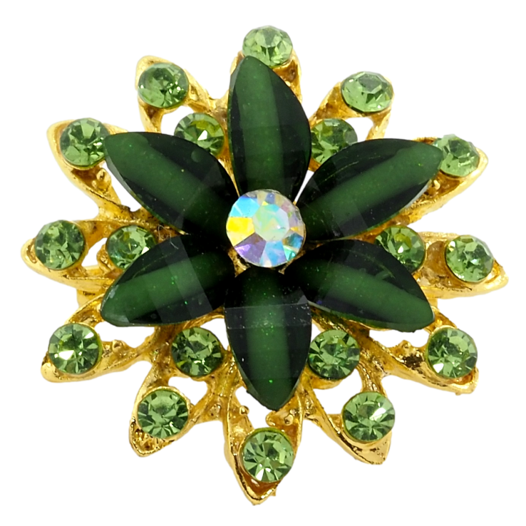 Брошка Квітка із зеленими стразами фото №25 Брошка Квітка із зеленими стразами фото №25