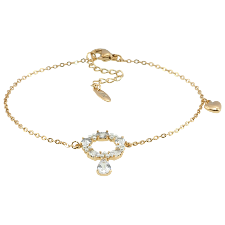 Браслет Xuping Позолота 18K Цепочка с подвеской сердце и вставкой колечко длина с доп.цепочкой 17-20,5см х 1 фото №1 Браслет Xuping Позолота 18K Цепочка с подвеской сердце и вставкой колечко длина с доп.цепочкой 17-20,5см х 1 фото №1