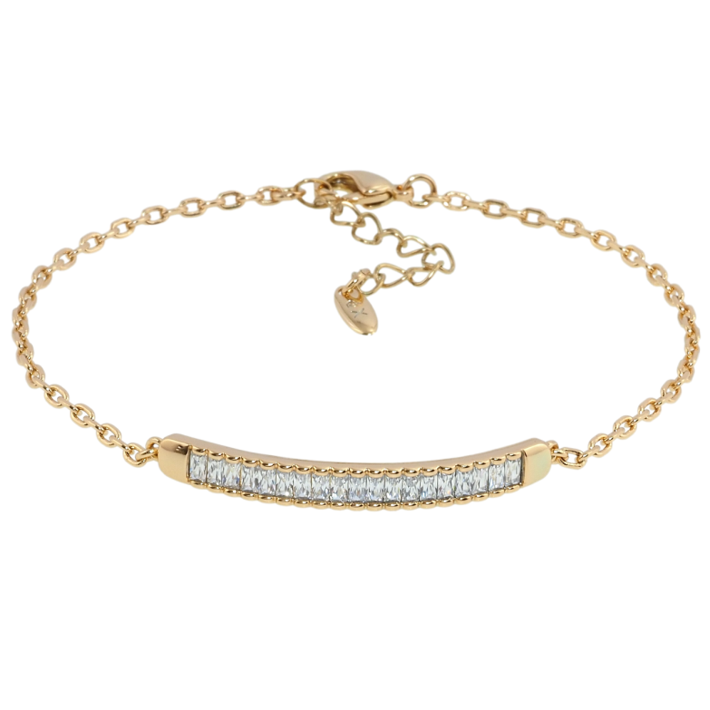 Браслет Xuping Позолота 18K Ланцюжок зі вставкою з цирконію довжина з дод. ланцюжком 17.5-21см х 1мм фото №1