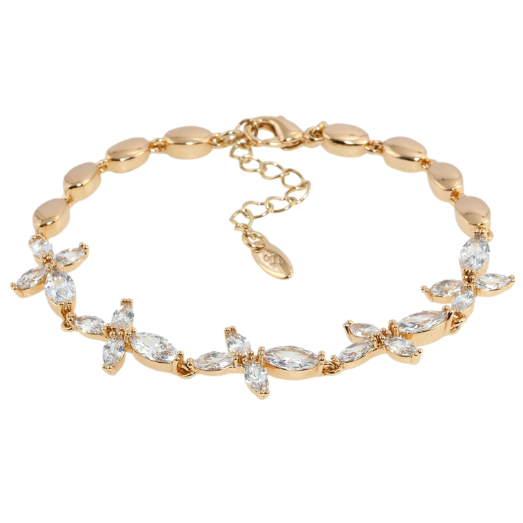 Браслет Xuping Позолота 18K Кристальні квіточки довжина з дод. ланцюжком 16-19.5см х 4мм фото №22