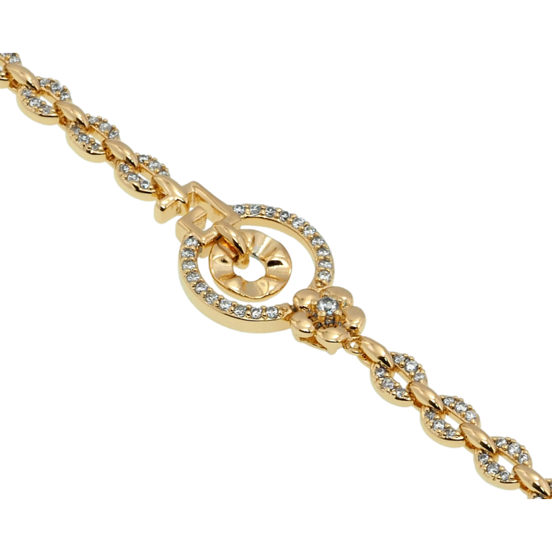 Браслет Xuping Позолота 18K Декоративная вставка с цирконием длина с доп.замком 17.5,19см х 5-14мм фото №1