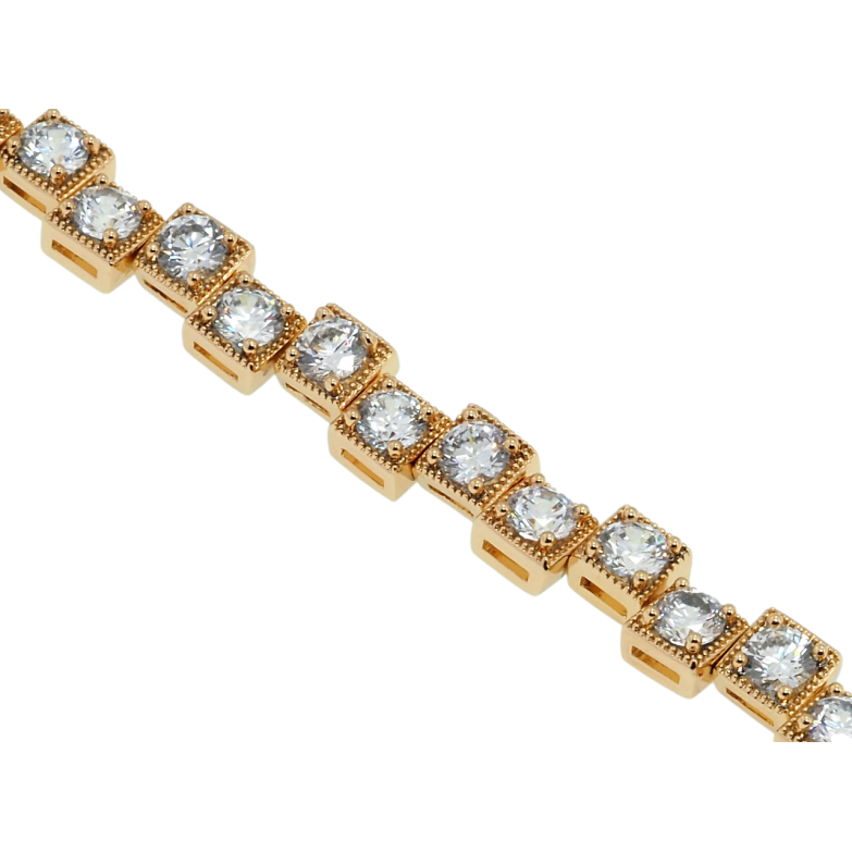 Браслет Xuping Позолота 18K Дорожка фианитов длина с доп.замком 17,18.5см х 7мм фото №1