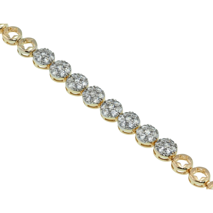 Браслет Xuping Позолота + Родій Кола з цирконієм довжина з дод. замком 17,19см х 6-7мм фото №6