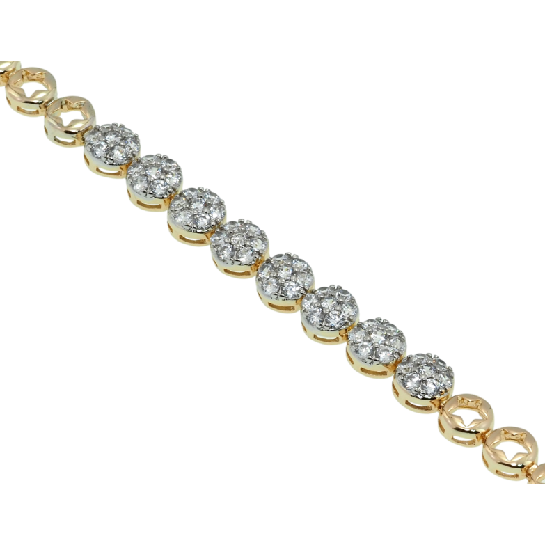 Браслет Xuping Позолота + Родій Кола з цирконієм довжина з дод. замком 17,19см х 6-7мм фото №1