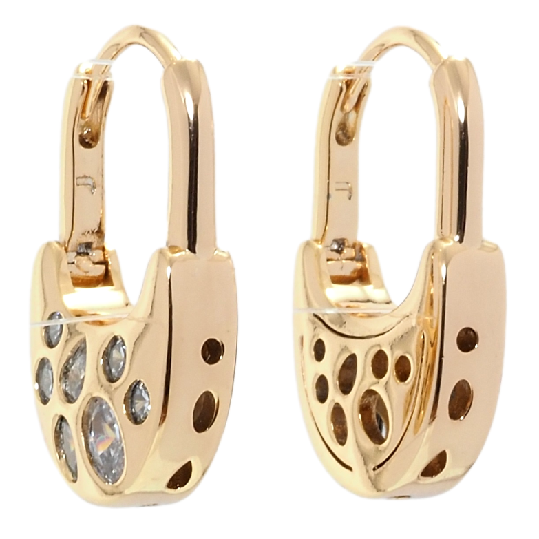Серьги Xuping Позолота 18K колечки Замочки с вставками циркония фото №1