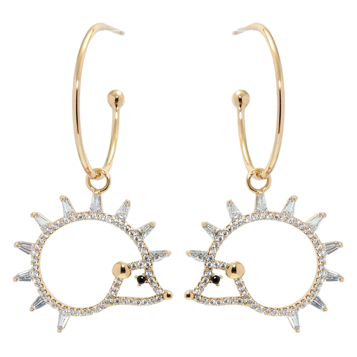 Сережки Xuping Позолота 18K пусети Їжачки фото №2 Сережки Xuping Позолота 18K пусети Їжачки фото №2